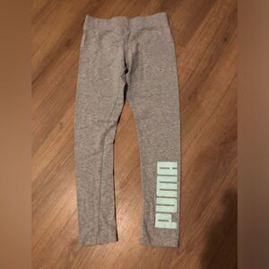 🃏 Puma | Grey Leggings Light Blue Logo